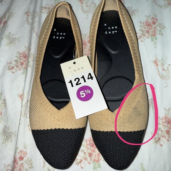 Women's Claire Knit Washable Ballet Flats Beige - A New Day - SIZE 5.5 - Picture 6 of 6